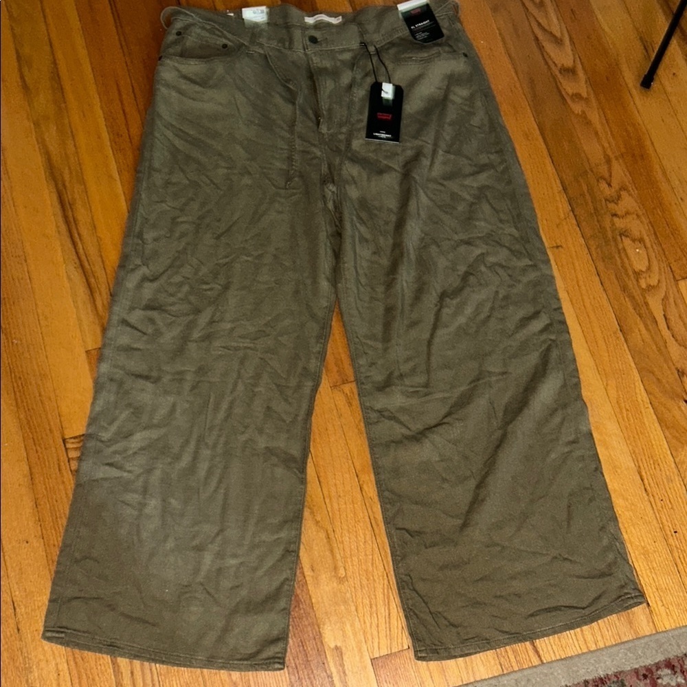 Levi's Green Wide Leg Pants Casual Cotton - Picture 1 of 11